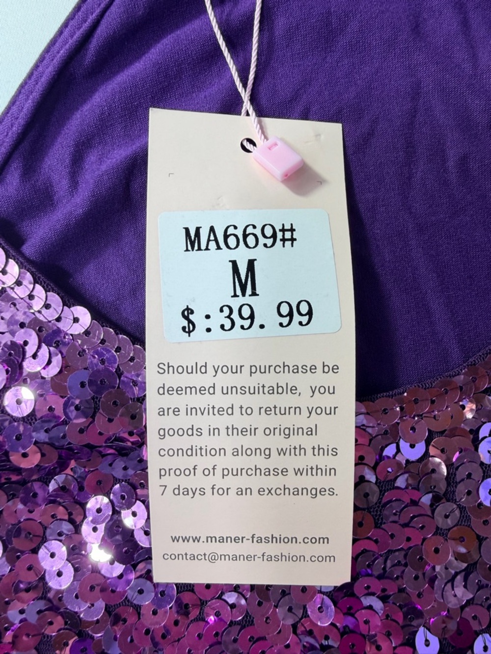 Purple And Black Sequin Front Tank Top - Racerback NWT Size Medium - Picture 3 of 7